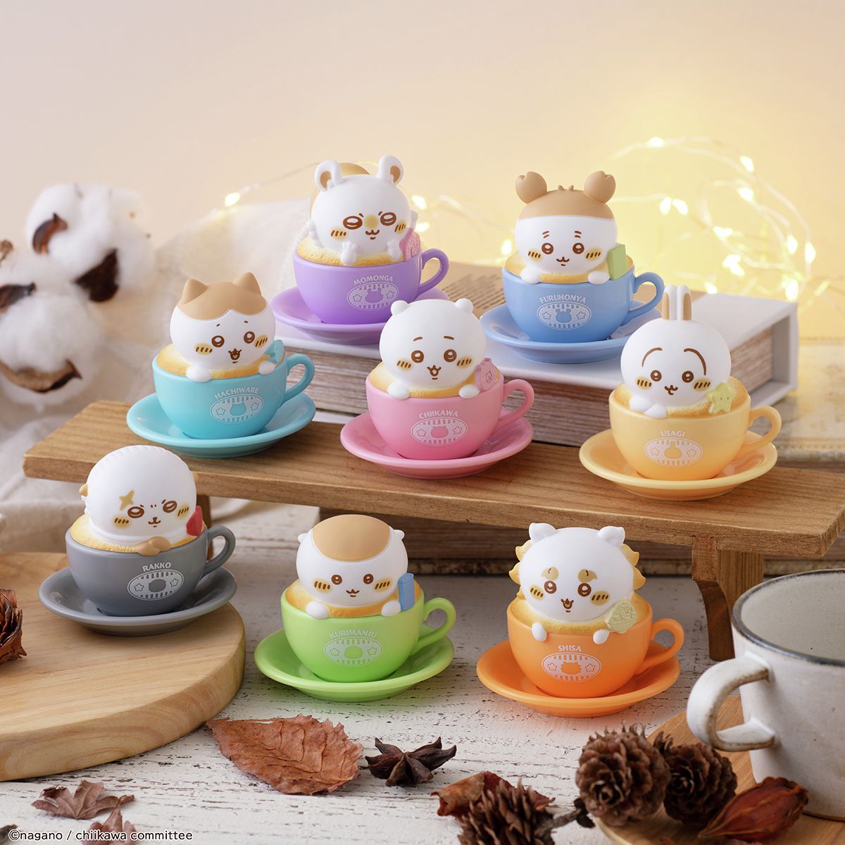 日本 萬代 吉伊卡哇 Chiikawa 拿鐵 咖啡杯 盒玩 公仔-約7CM