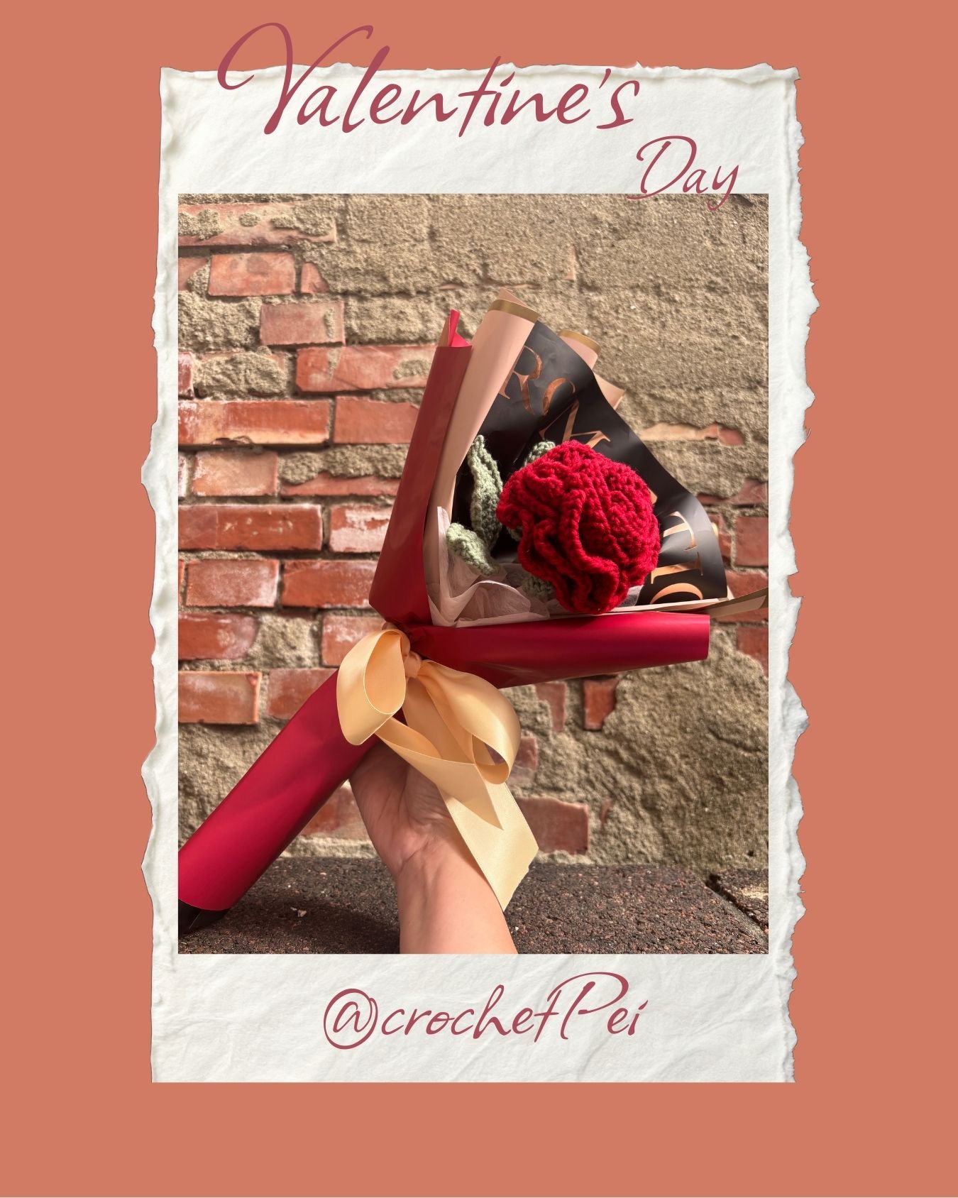 情人節鉤織玫瑰花束