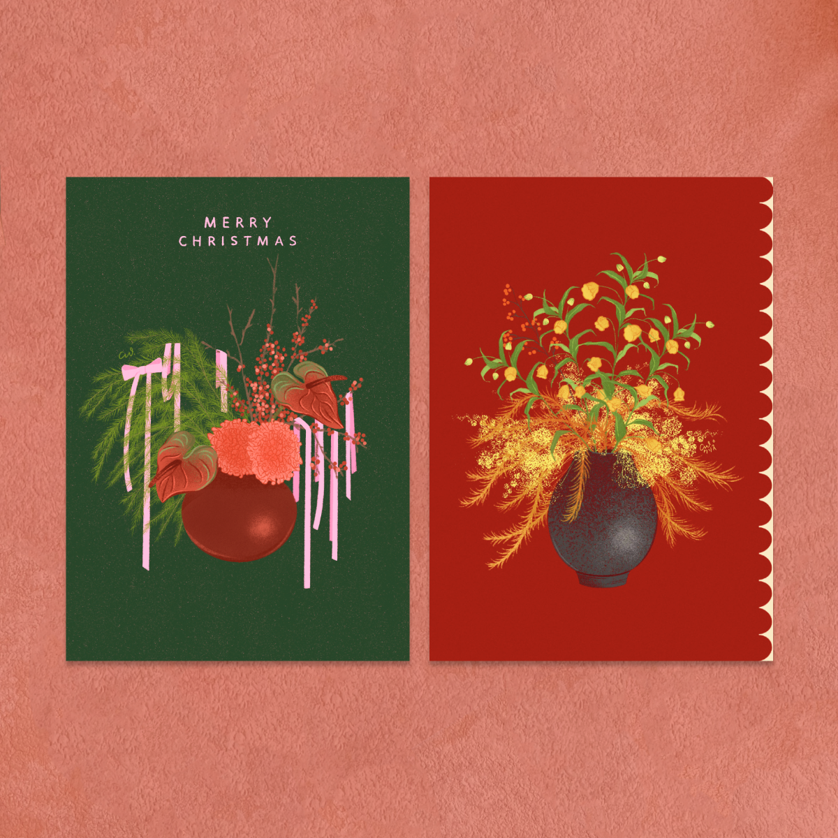 【插畫卡片】聖誕佳節套組系列 厚棒卡片