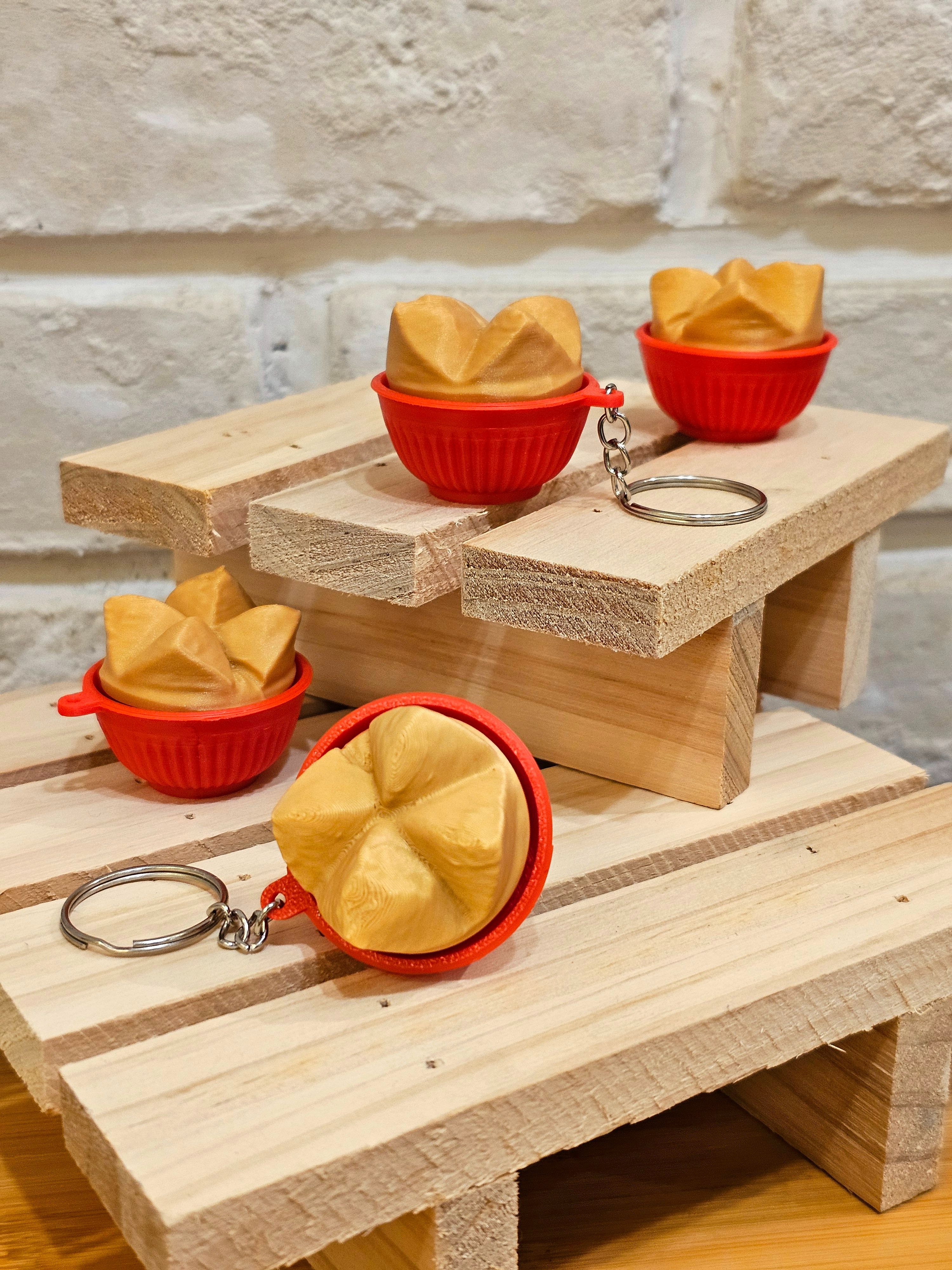 【過年開運】發糕青軸紓壓鑰匙圈 步步高升 招財進寶 創意春節送禮 3D列印 辦公室小物