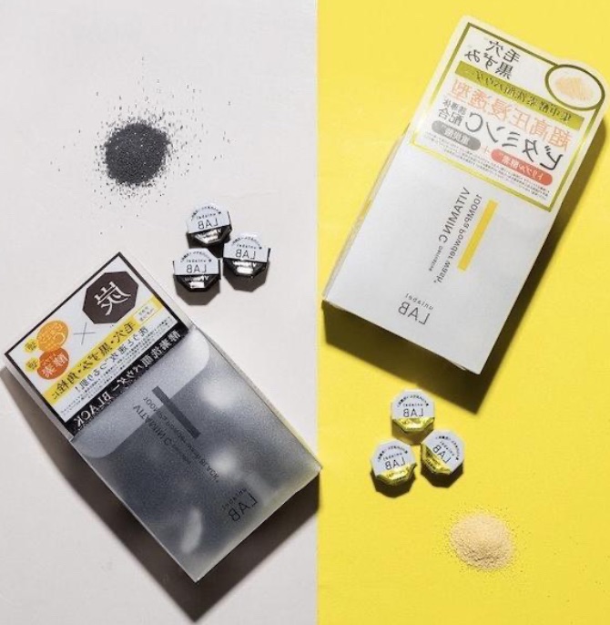 境內版unlabel LAB維他命C/黑炭泥淨酵素洗顏粉0.4g*30入