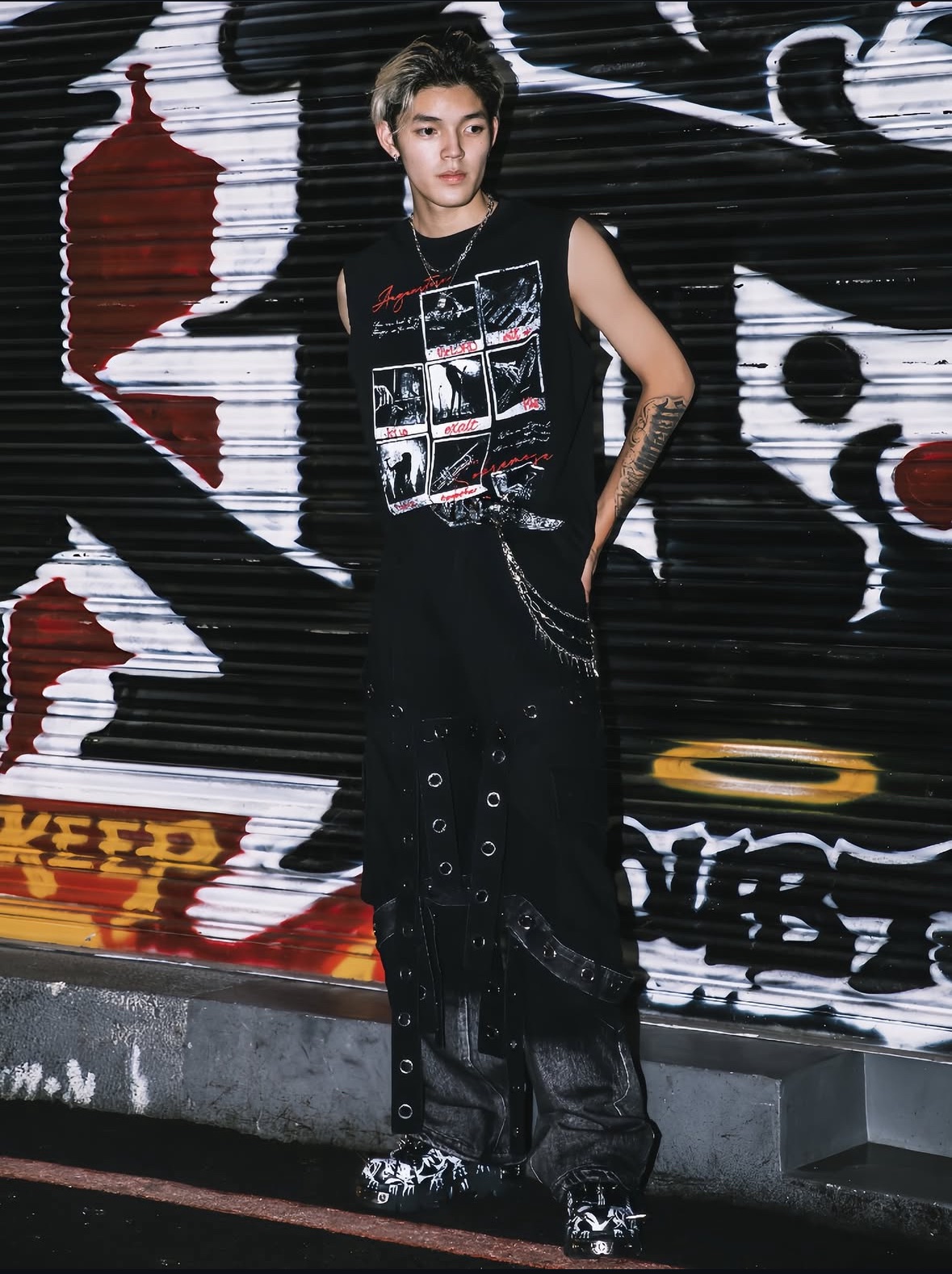 鏈條不規則宮格背心