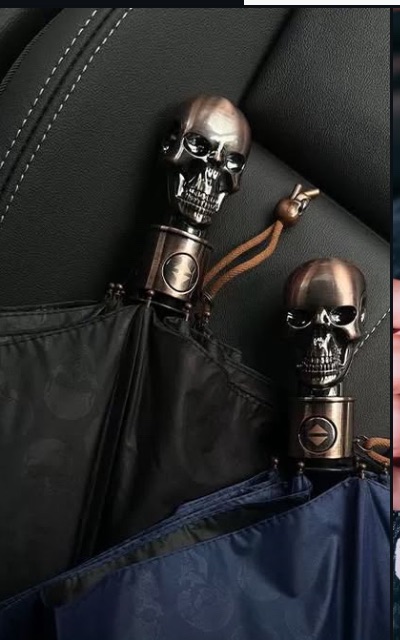 暗黑金屬骷顱頭自動傘