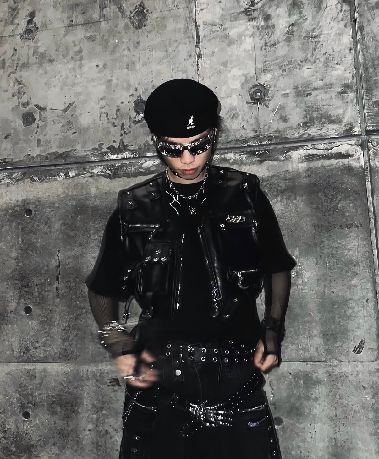 龐克重工拉鍊皮革馬甲背心