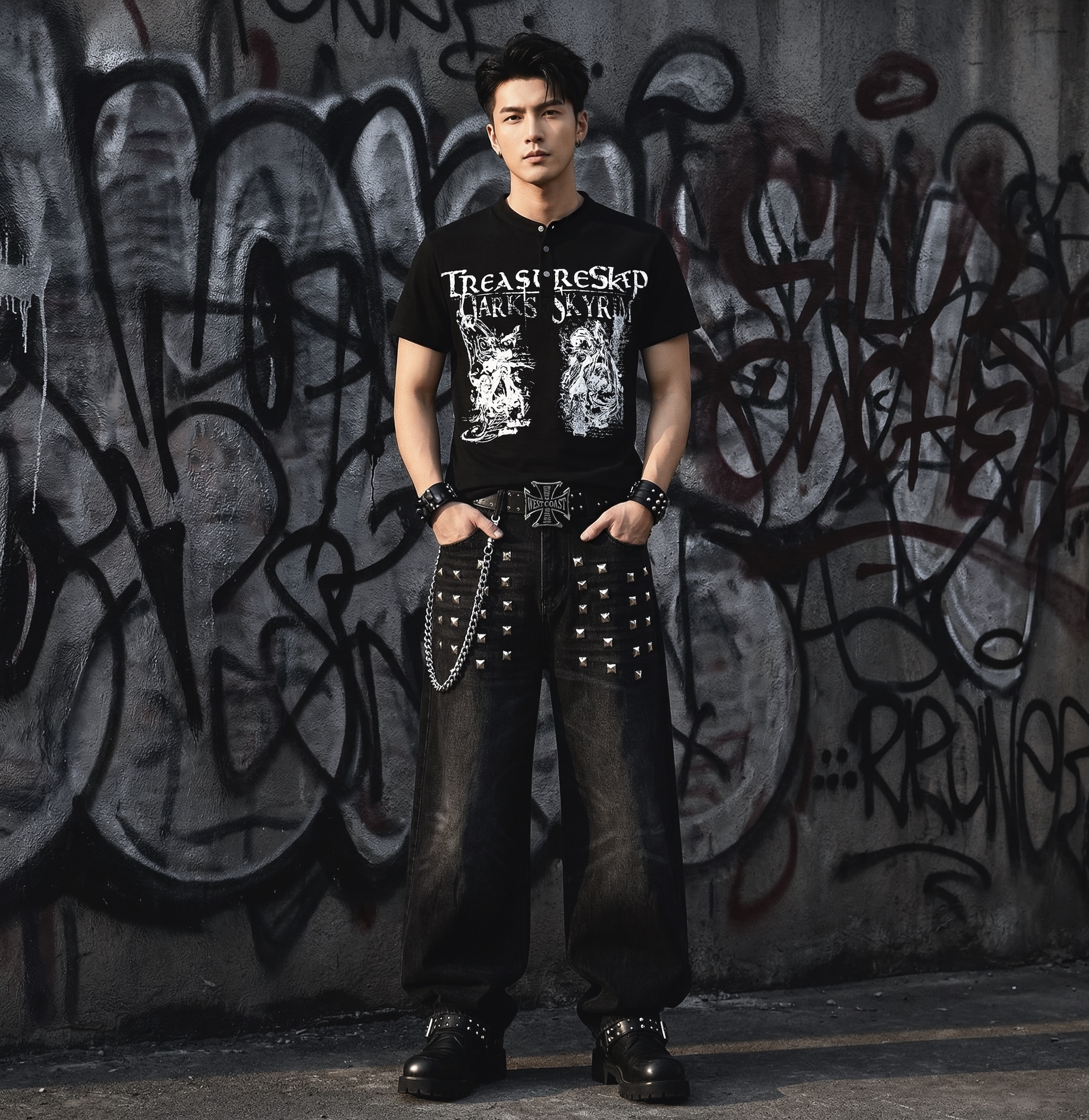 暗黑騎士鈕扣正肩上衣