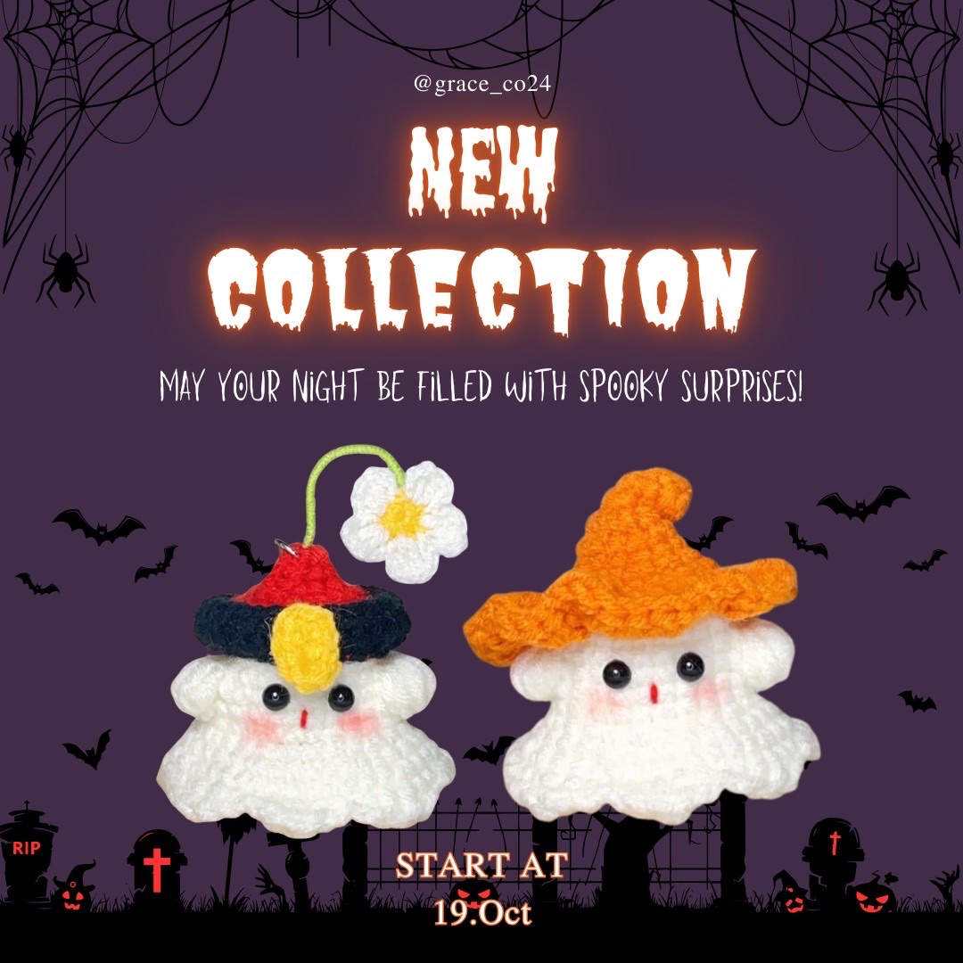 【萬聖節🎃新品】殭屍花花/ 橘色巫師帽吊飾