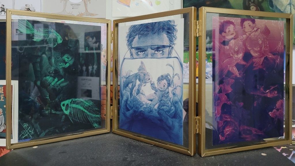 [既品] 金魚三聯畫明信片組