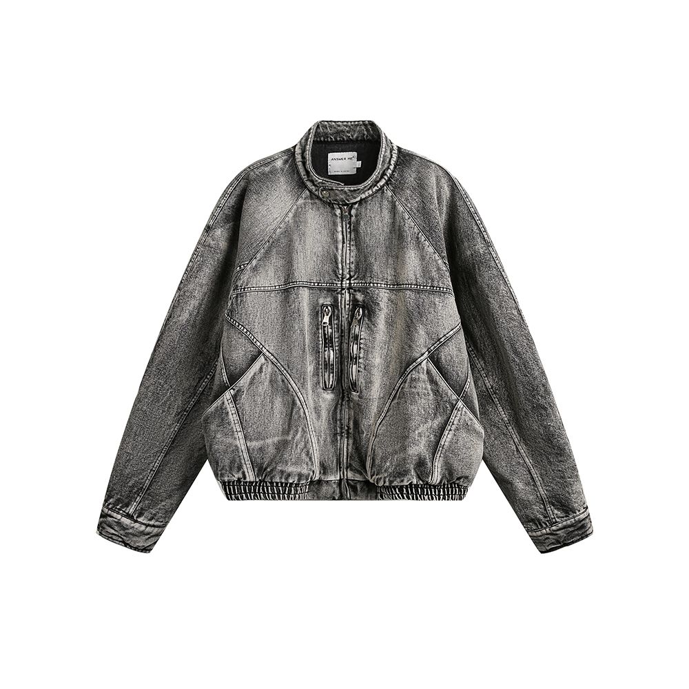 美式復古廢土風設計感小眾做舊牛仔外套男女夾克寬松上衣/MY150