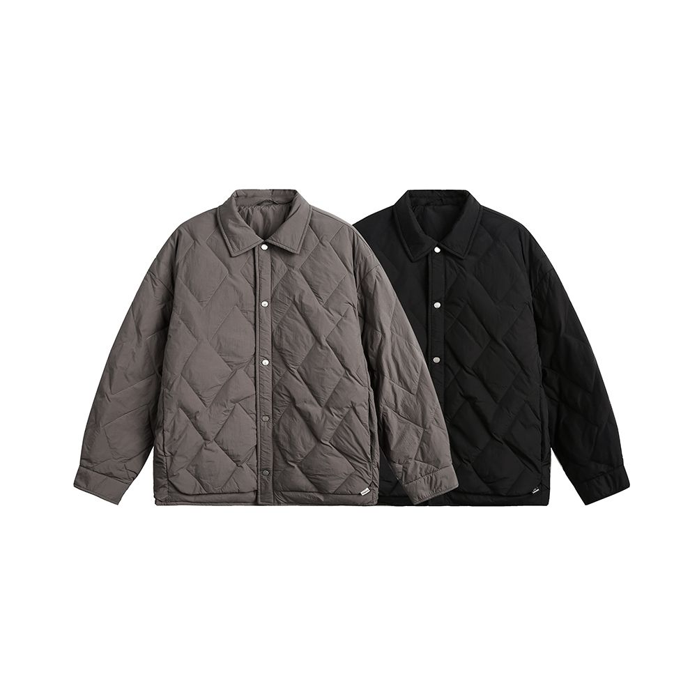 襯衫式輕薄羽絨服冬季日系復古保暖港風外套/yr28802