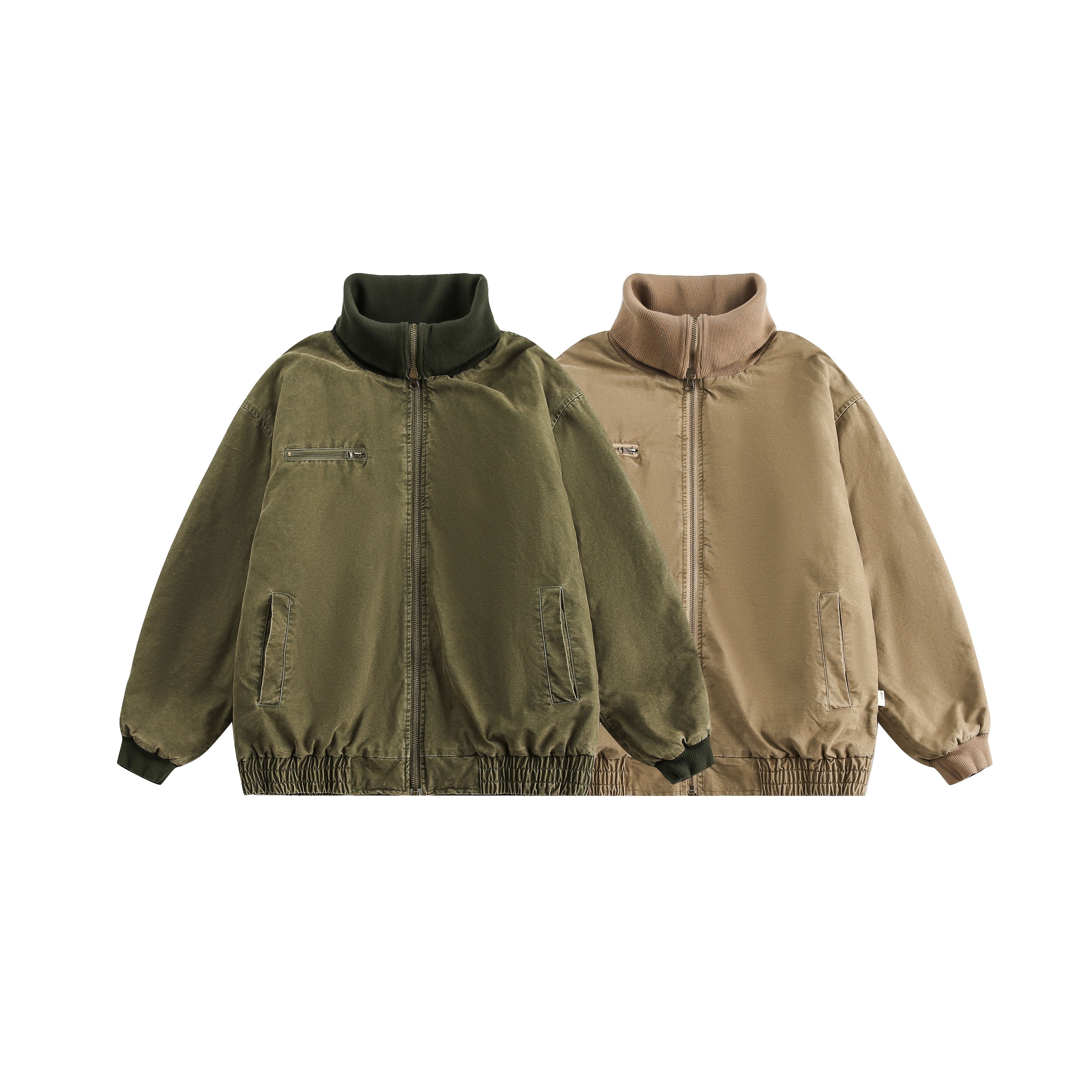 高領做舊洗復古夾克棉衣/MF100