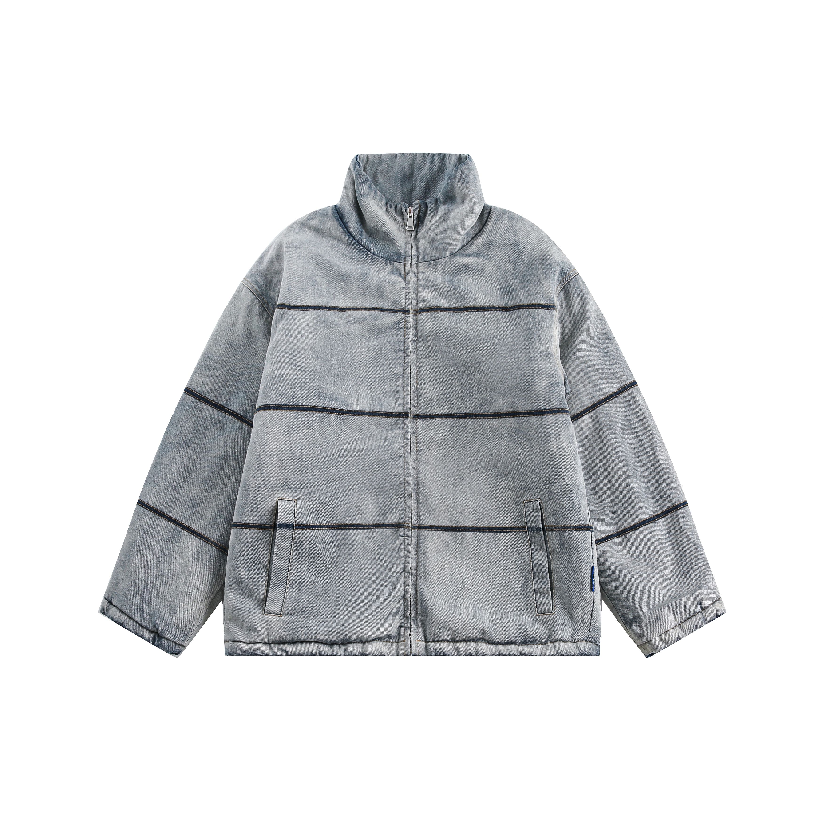 復古簡約牛仔羽絨裏外套/MF105