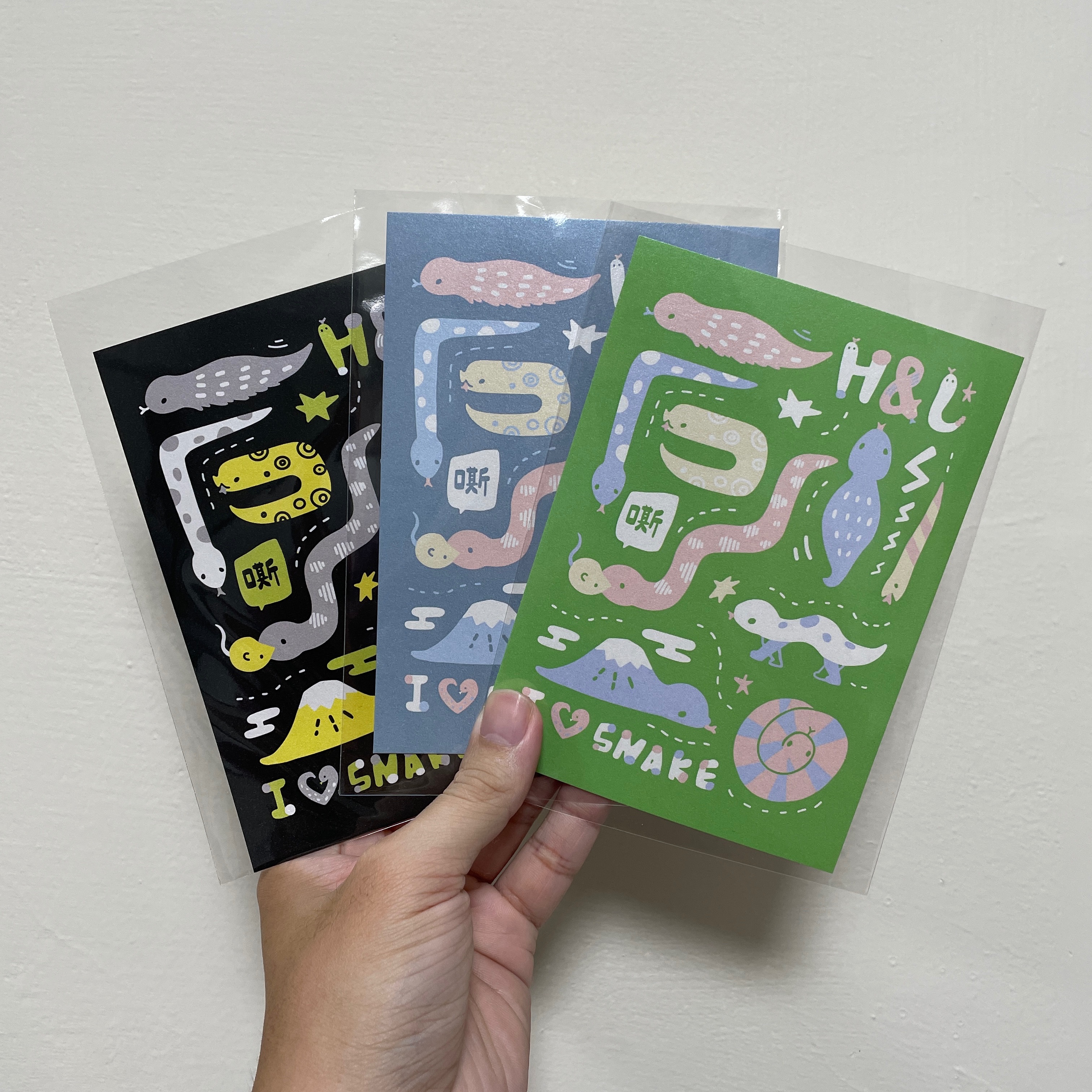 隨意風蛇蛇明信片 單面印刷