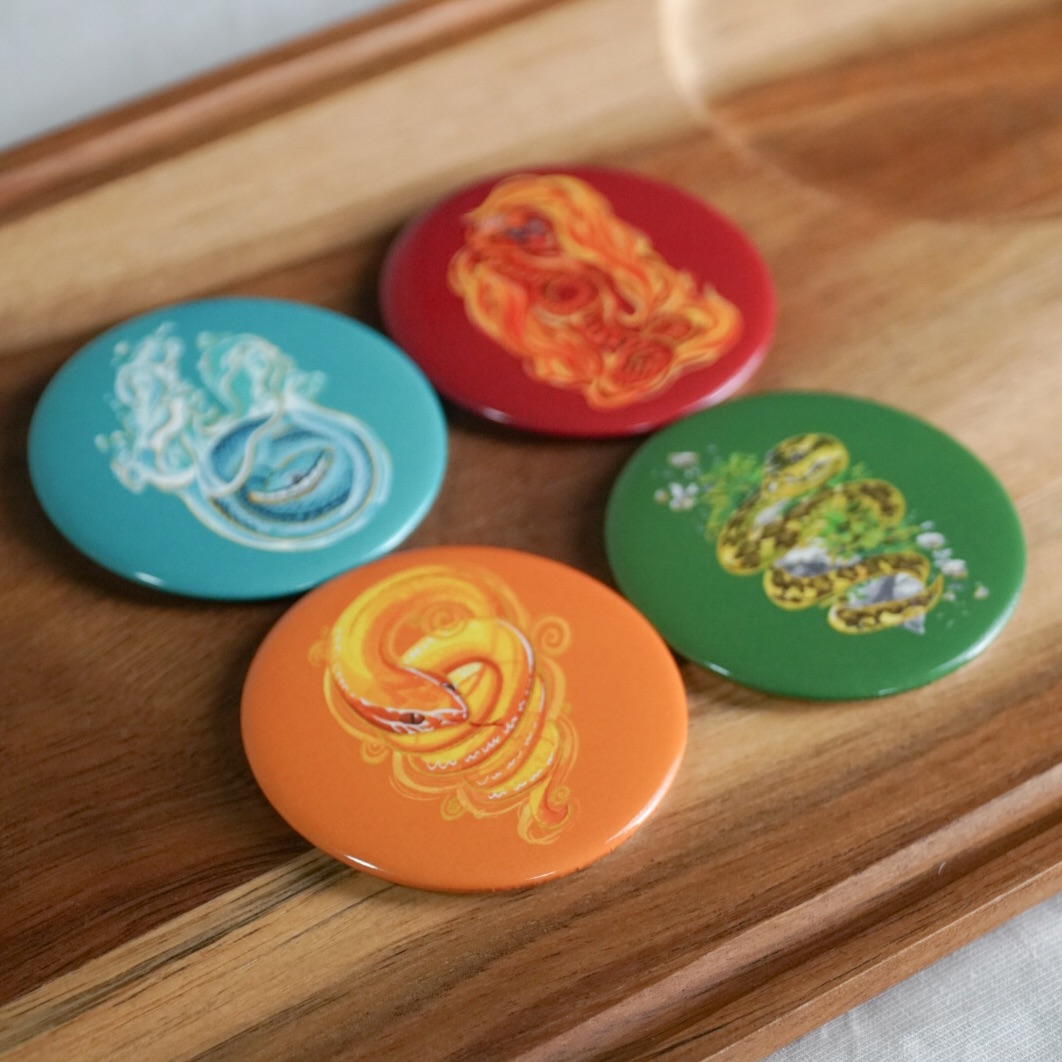 四元素寫實風徽章＆磁鐵