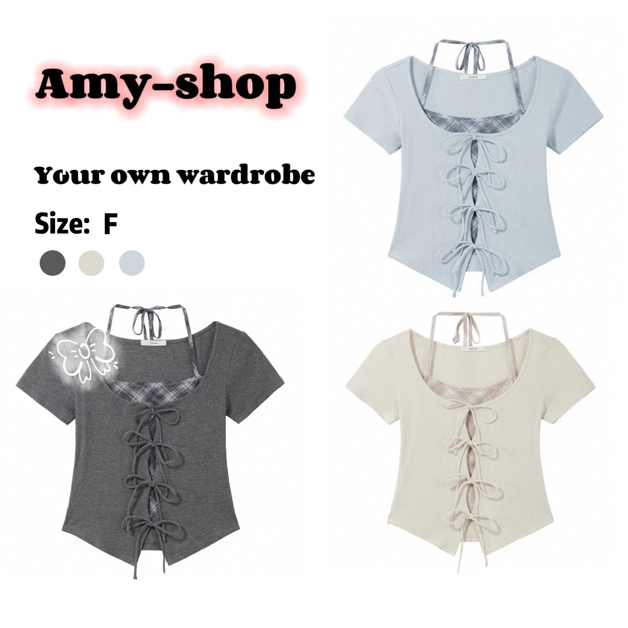 兩件式蝴蝶結上衣