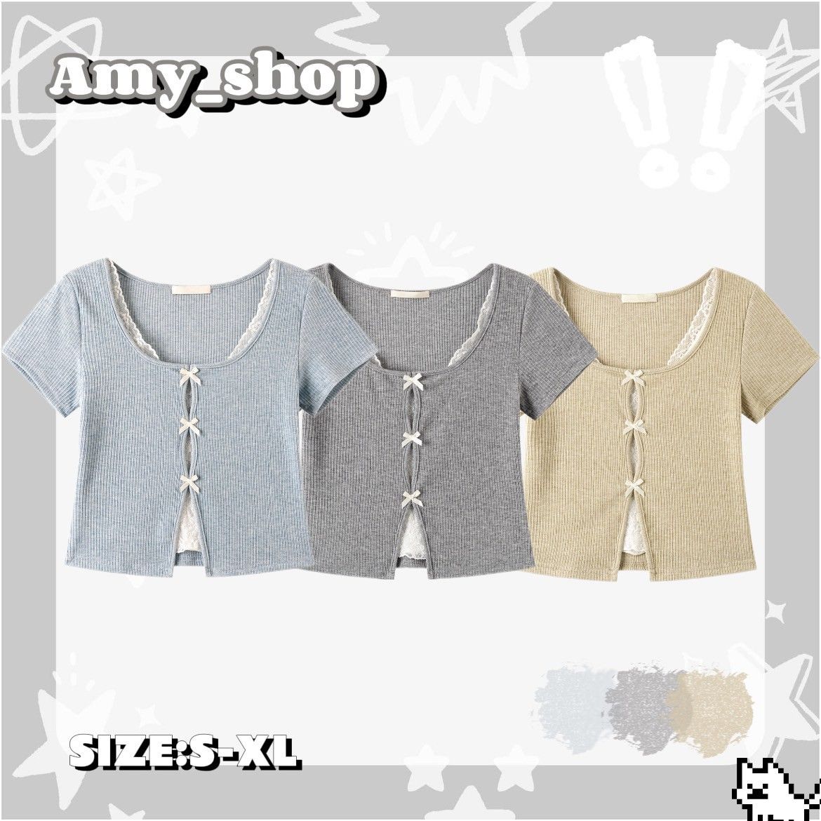 《假兩件綁帶拼接氣質上衣》