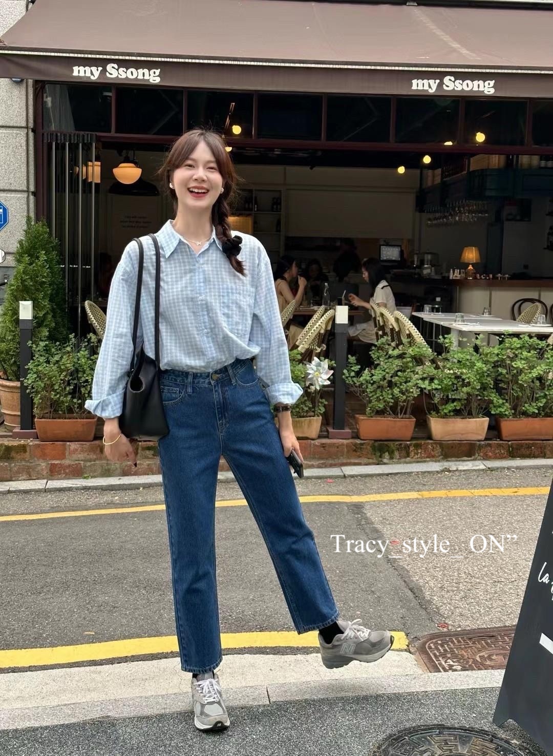 7701 ON’家 超韓牛仔褲直筒褲 刷色 直筒9分褲 牛仔藍 九分直筒褲