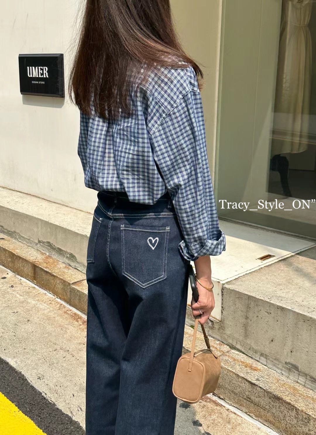 7662愛心刺繡直筒深藍 顯瘦 超彈力 前後都有口袋  S號:腰圍64臀圍91褲長102大腿圍58 M號:腰圍68臀圍9