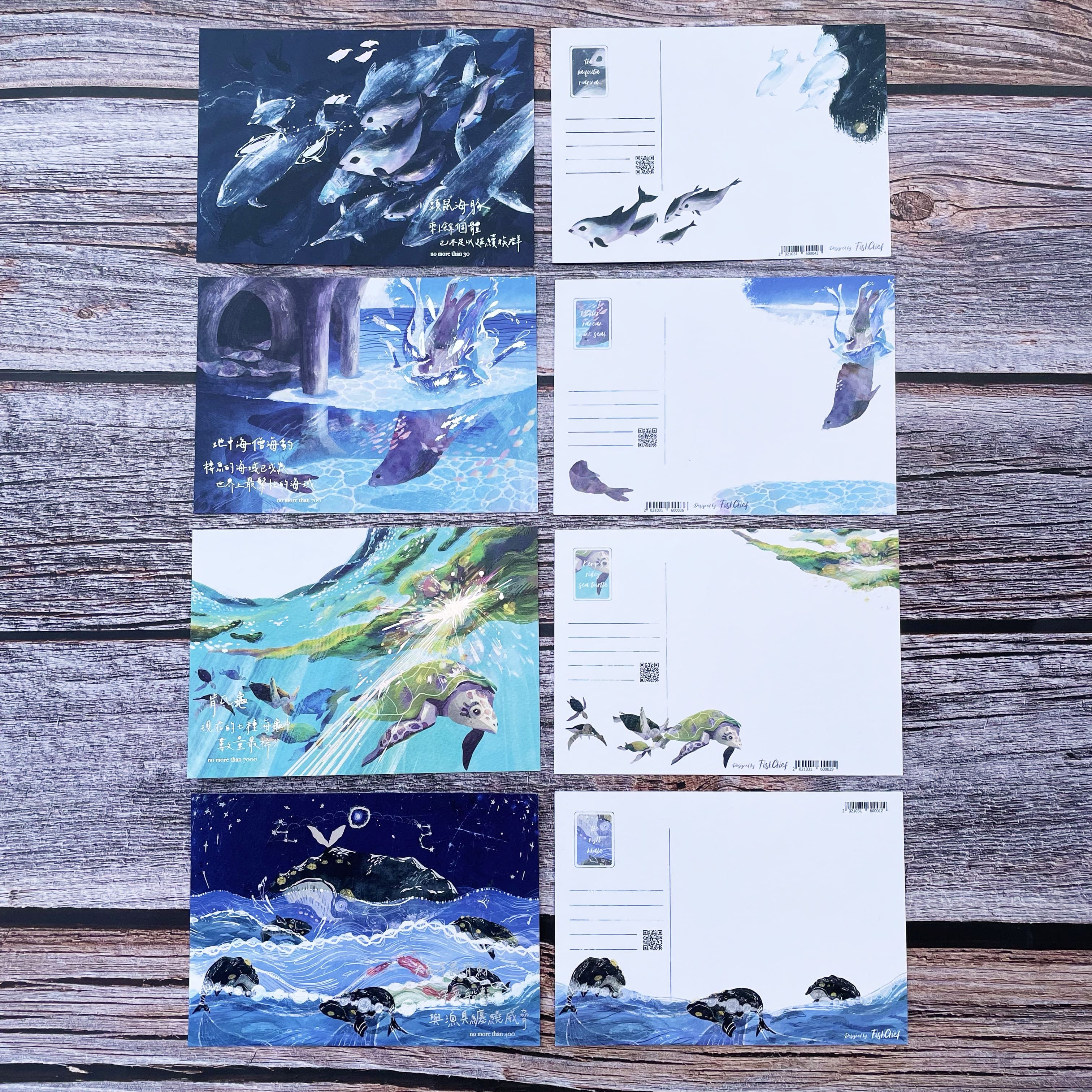 彩虹光芒系列明信片