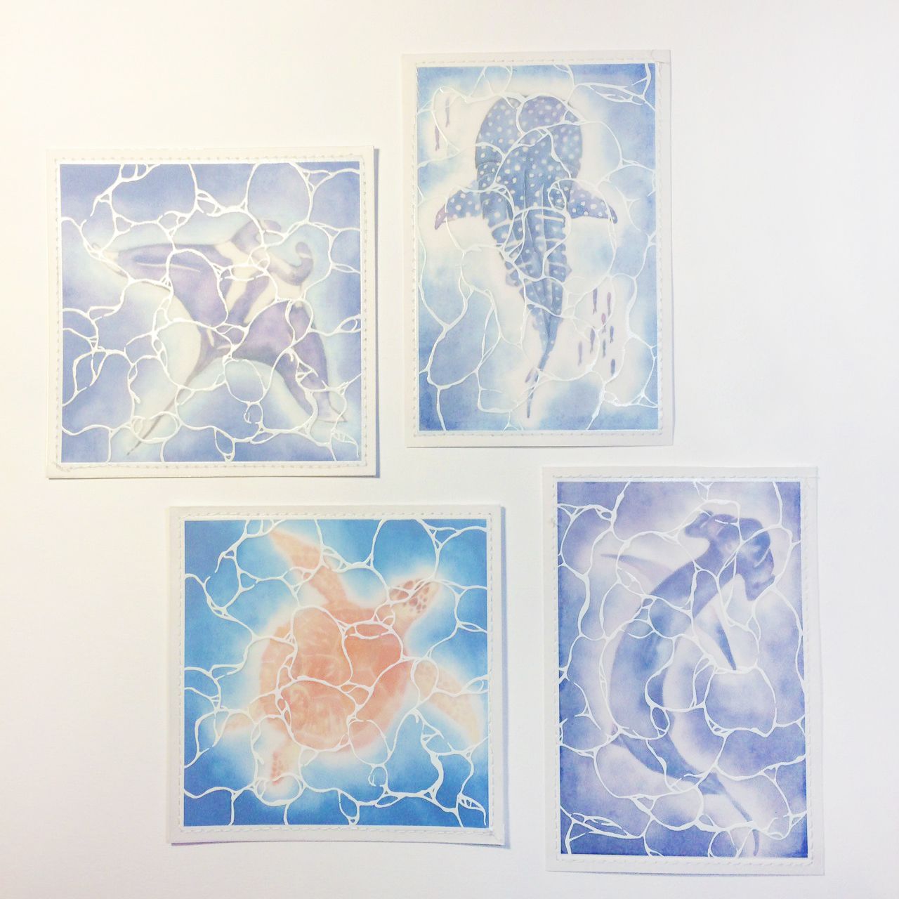 瞰進海洋 水波紋明信片