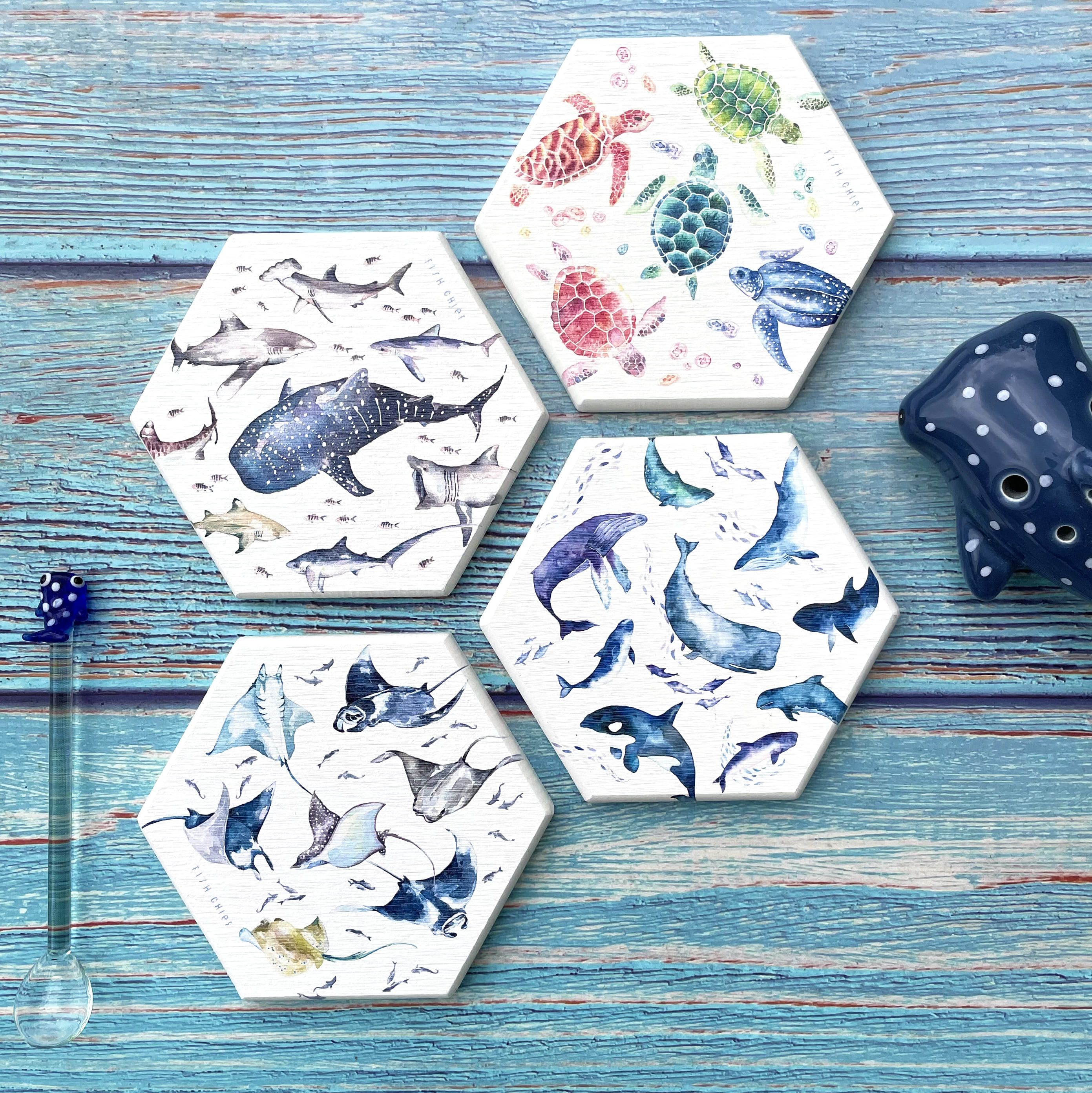 手繪硅藻土杯墊 台灣製 吸水杯墊