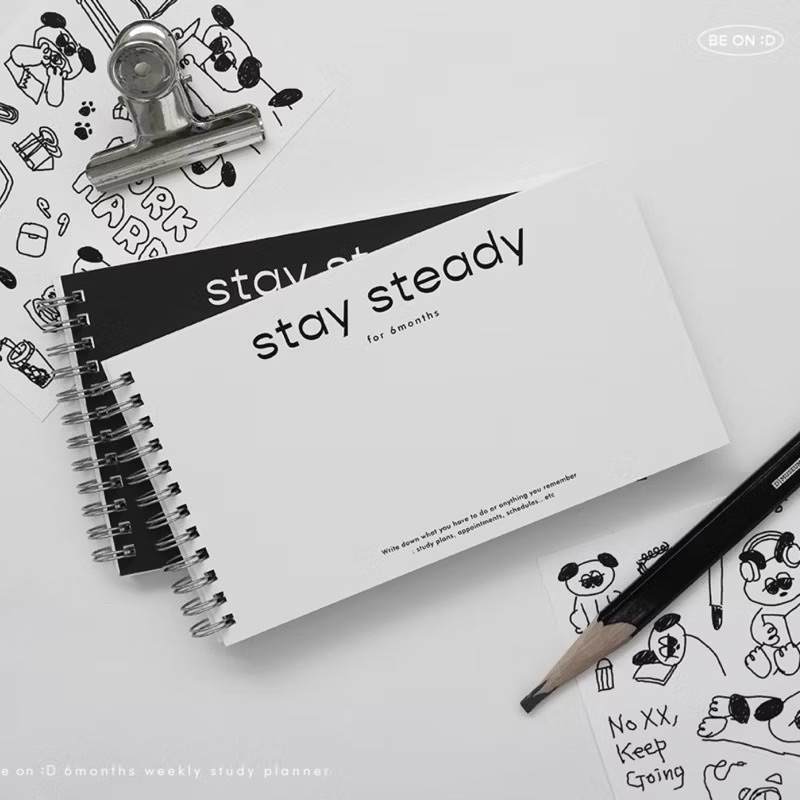韓國be on d - 6個月自填式計劃本 手帳 讀書計劃本 線圈筆記本 交換禮物 生日禮物 畢業禮物 韓國筆記本