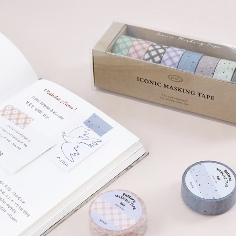 韓國iconic紙膠帶分裝賣場 格紋紙膠帶 點點紙膠帶 清新溫柔款 清新可愛款