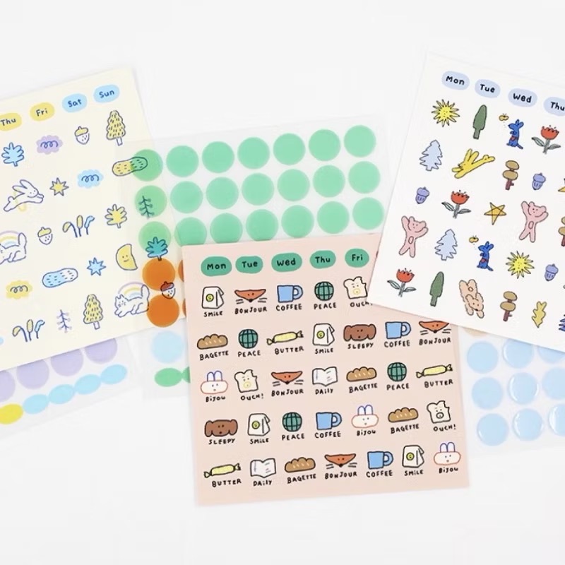 ￼韓國romane - brunch brother貼紙套組分裝 可愛插畫貼紙 月記事貼紙 線條清新風格貼紙