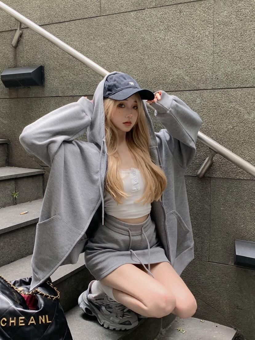 抽繩運動連帽外套 （加絨）