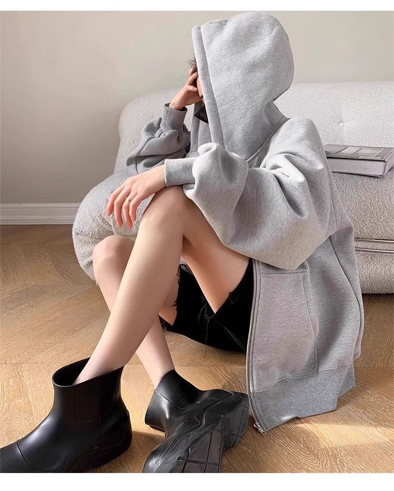 Oversized純棉厚磅連帽外套