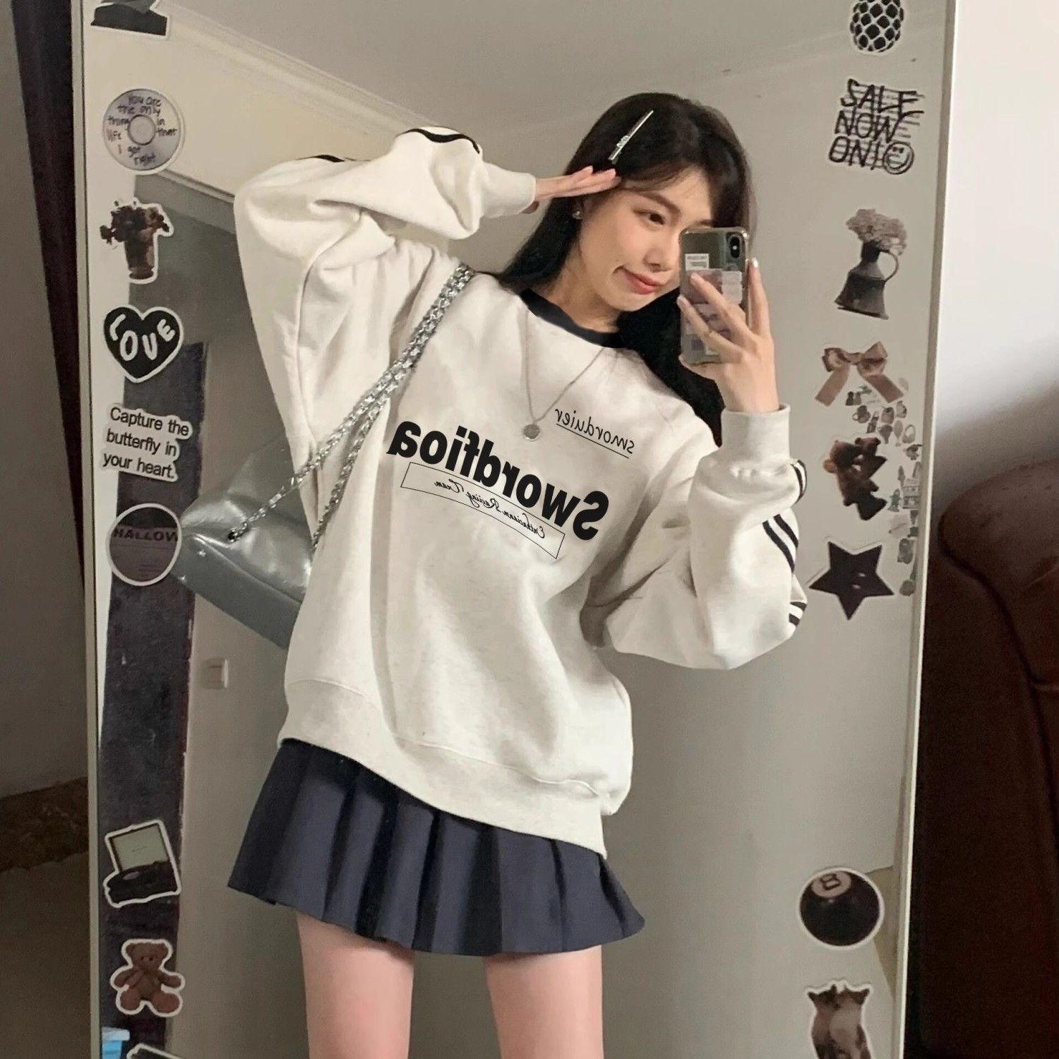 純棉慵懶風大學T