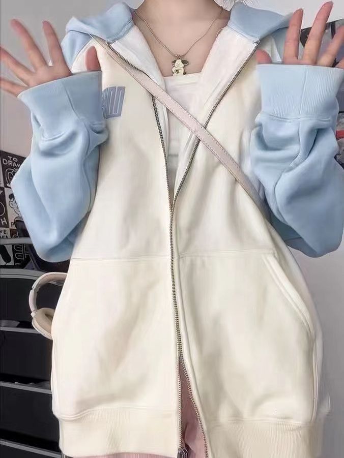 韓系慵懶風拼接oversized外套