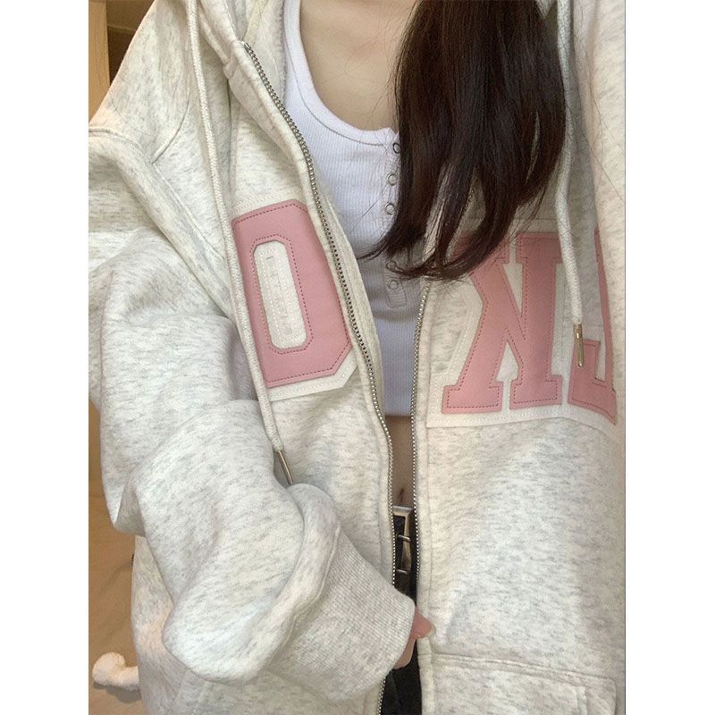 美式復古花灰色oversized 外套