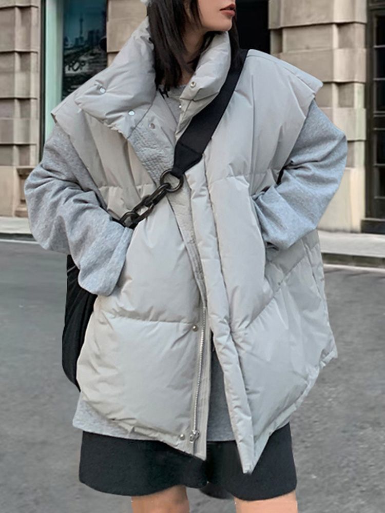 韓版學院風寬鬆麵包背心