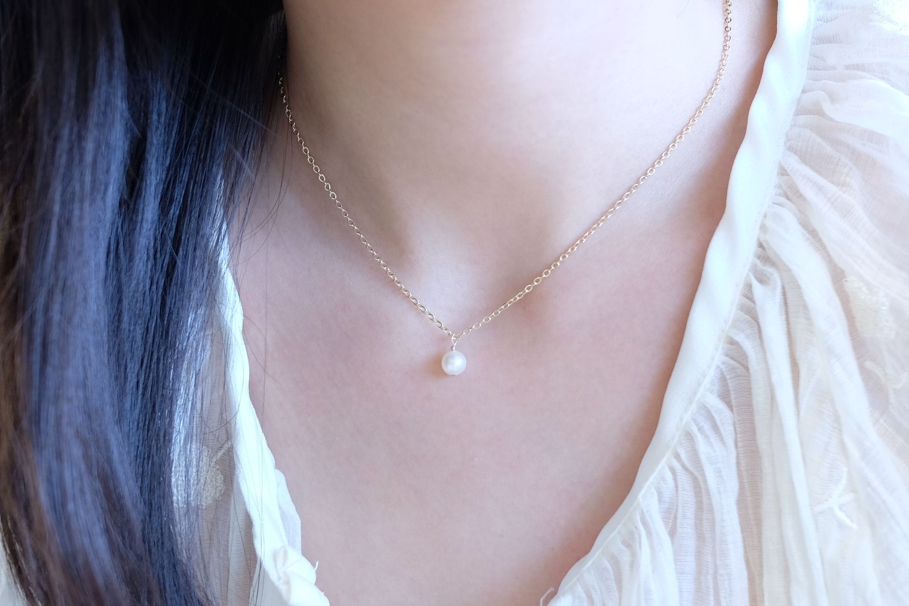 圓圓。天然淡水珍珠項鍊✨美國注金。P.S studio。