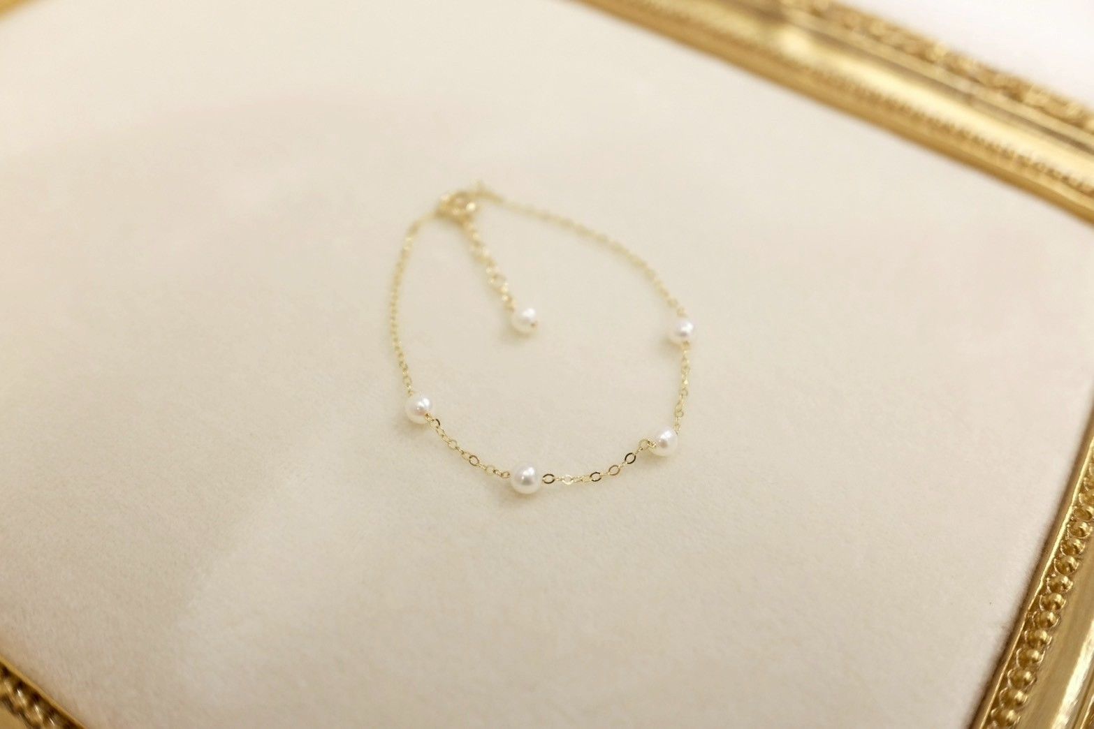 微光。天然淡水珍珠彈力扣/磁扣手鍊✨美國注金。P.Sstudio。