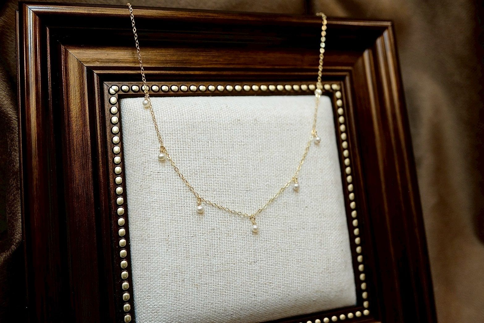 小玲蘭。天然淡水珍珠項鍊✨美國注金。P.Sstudio。
