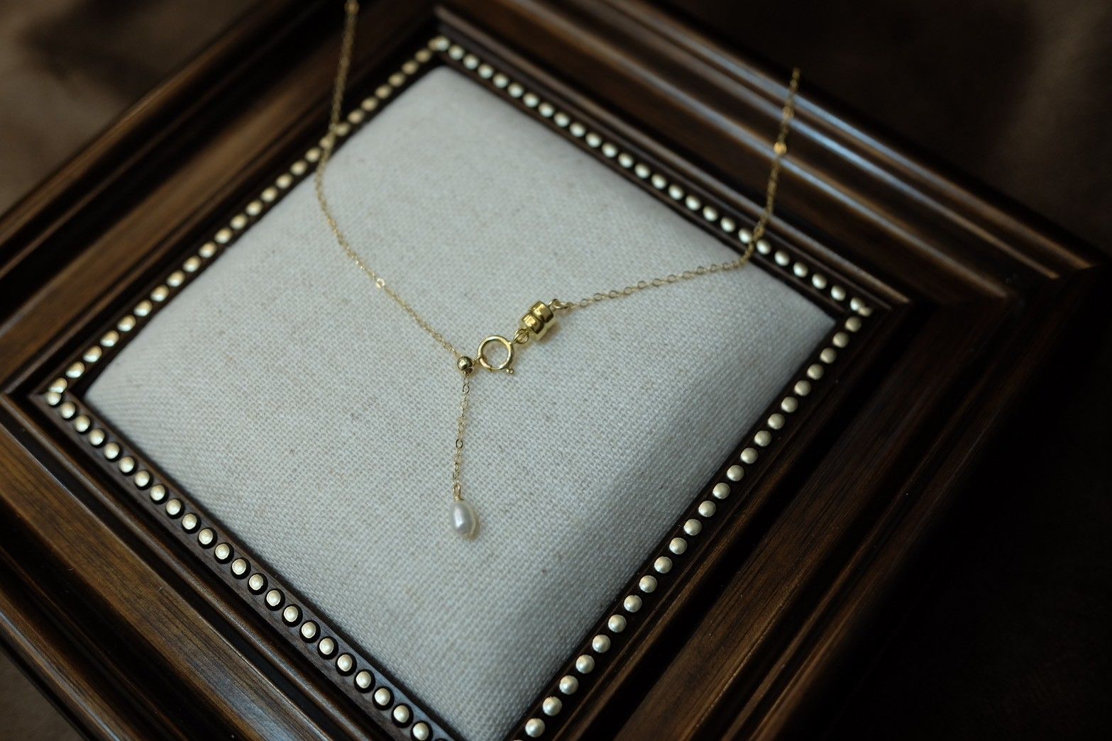 素素。天然淡水珍珠磁扣微調項鍊。✨美國注金。P.Sstudio。