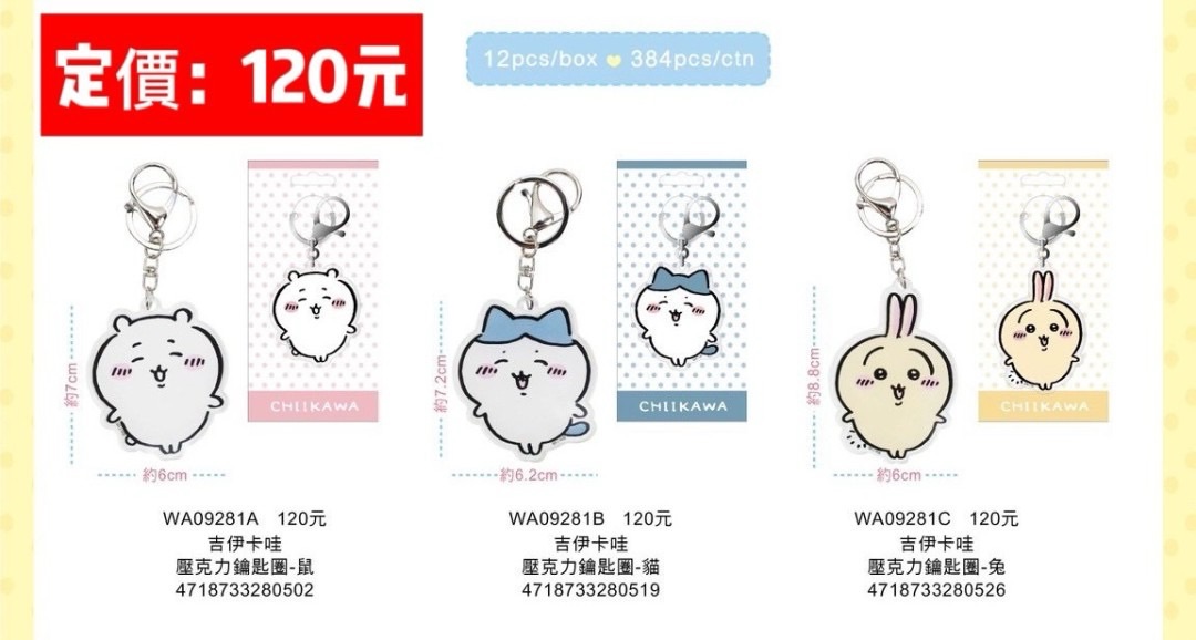 吉伊卡哇壓克力鑰匙圈吊飾