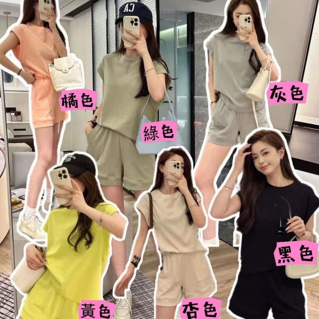 白-韓國東大門防走光慵懶風短褲＋上衣套裝  #團購 3/25收單
