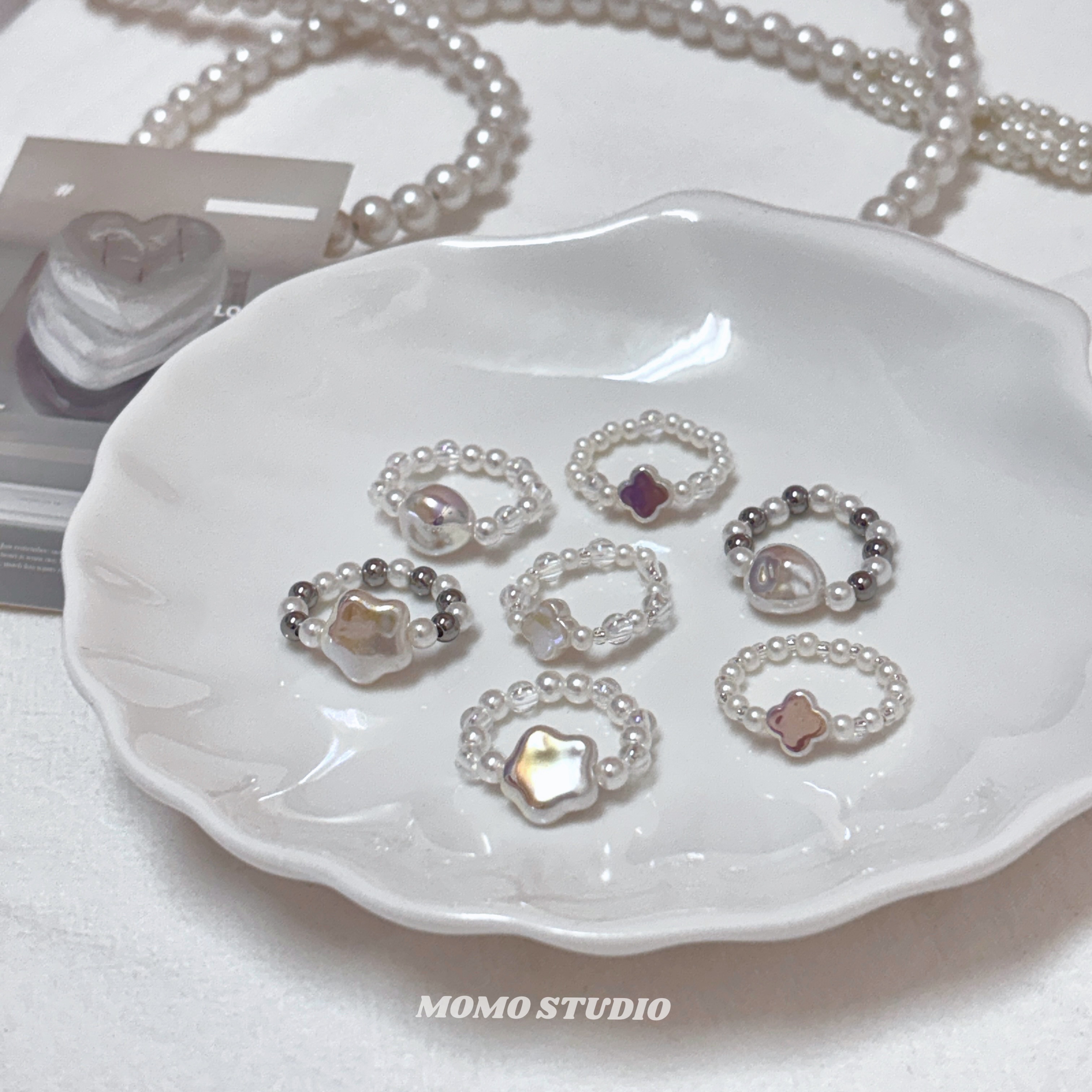 MOMO串珠戒指-B39《夢境漂浮島》雲