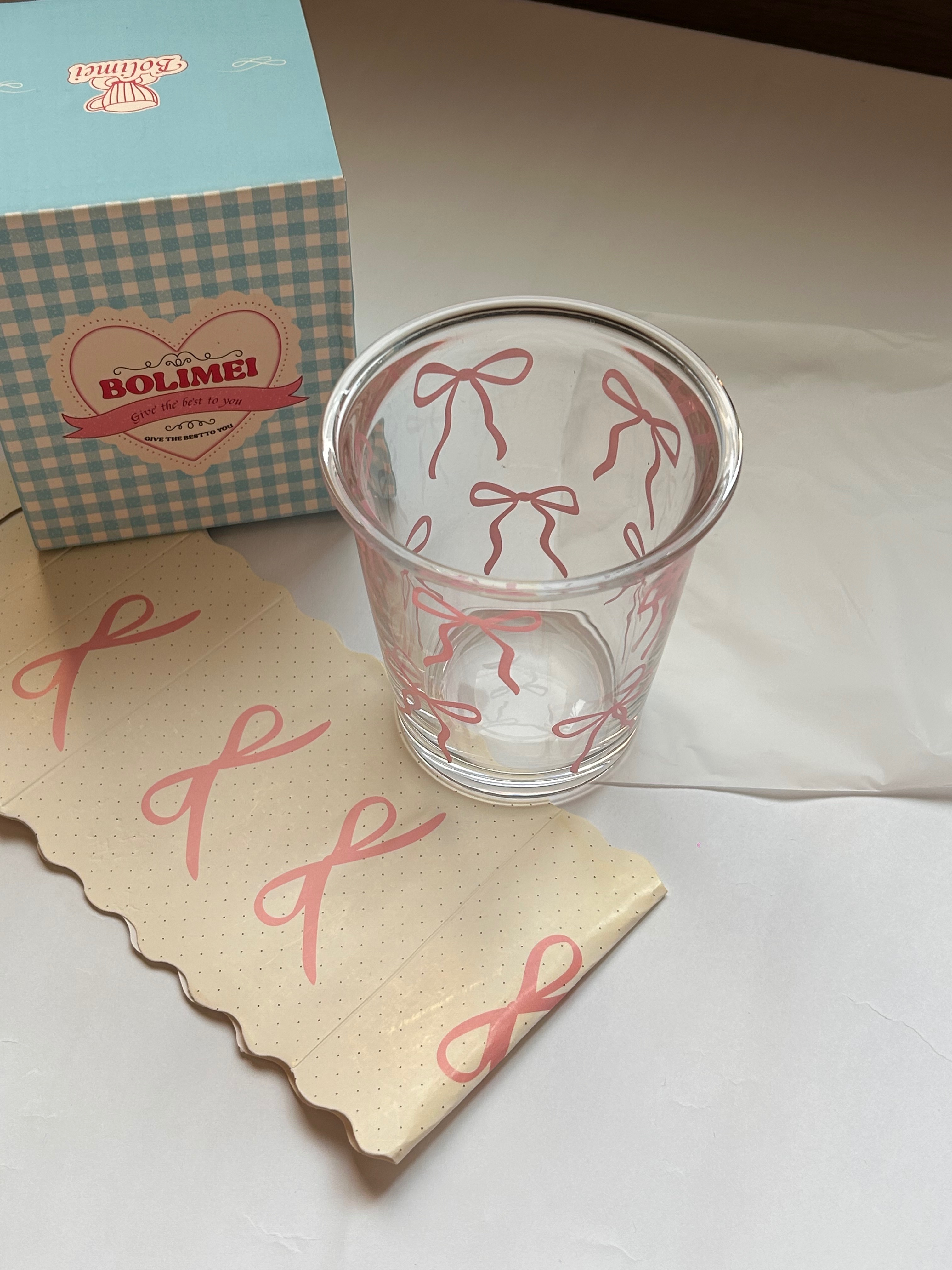 浪漫蝴蝶結🎀玻璃杯