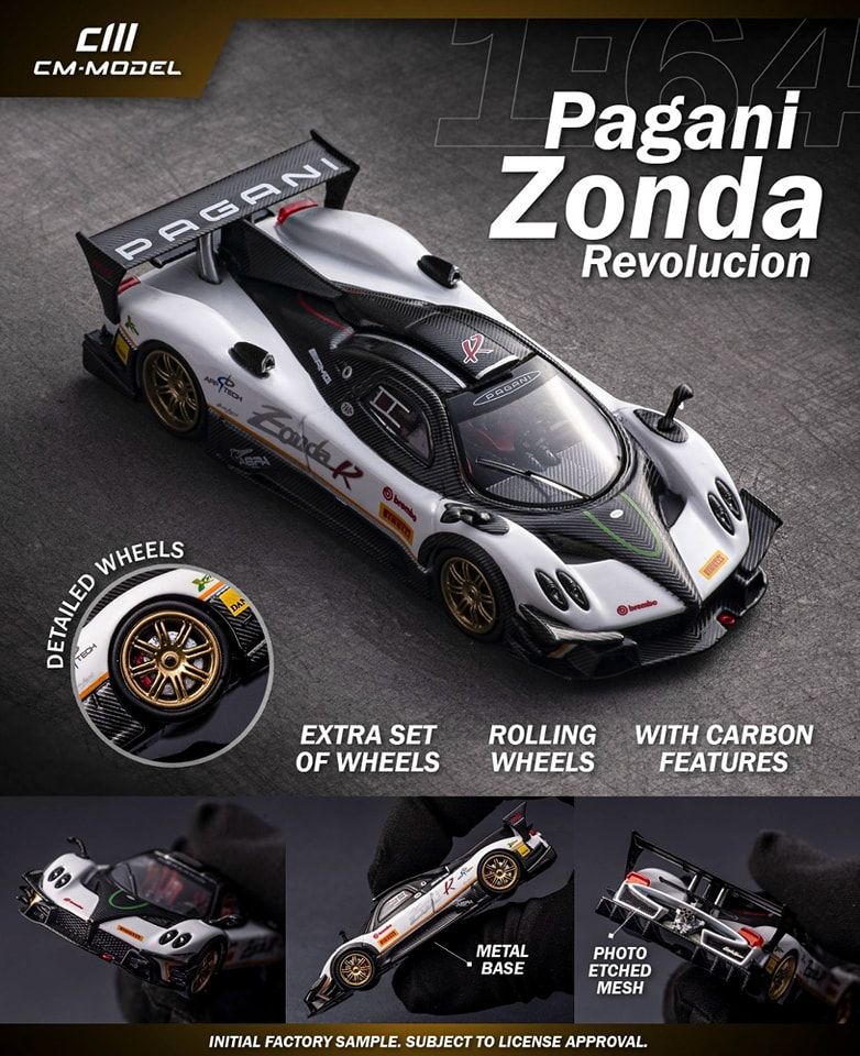 CM MODEL 1/64 Pagani Zonda Revolucion 附額外改裝輪組