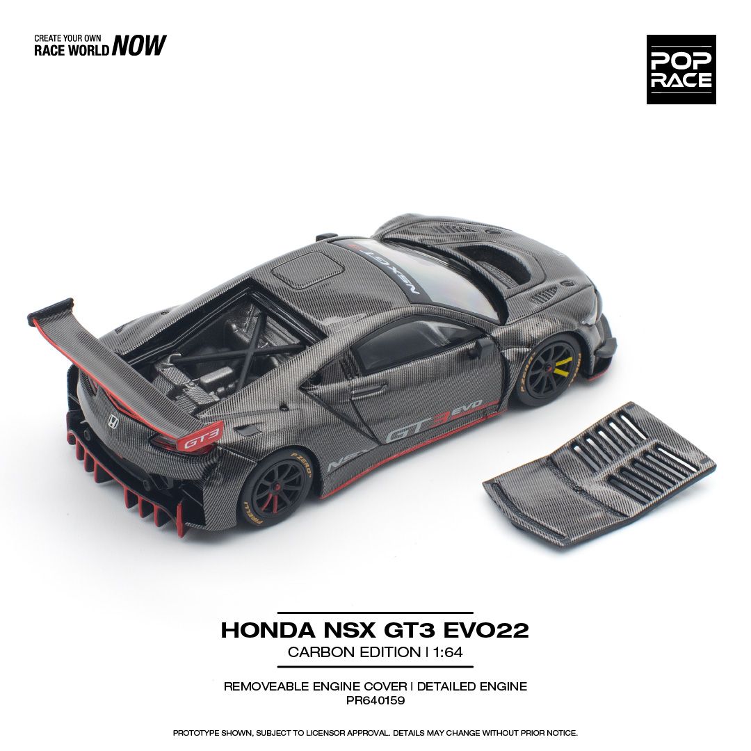 POP RACE 1/64 HONDA NSX GT3 EVO22 引擎蓋可開