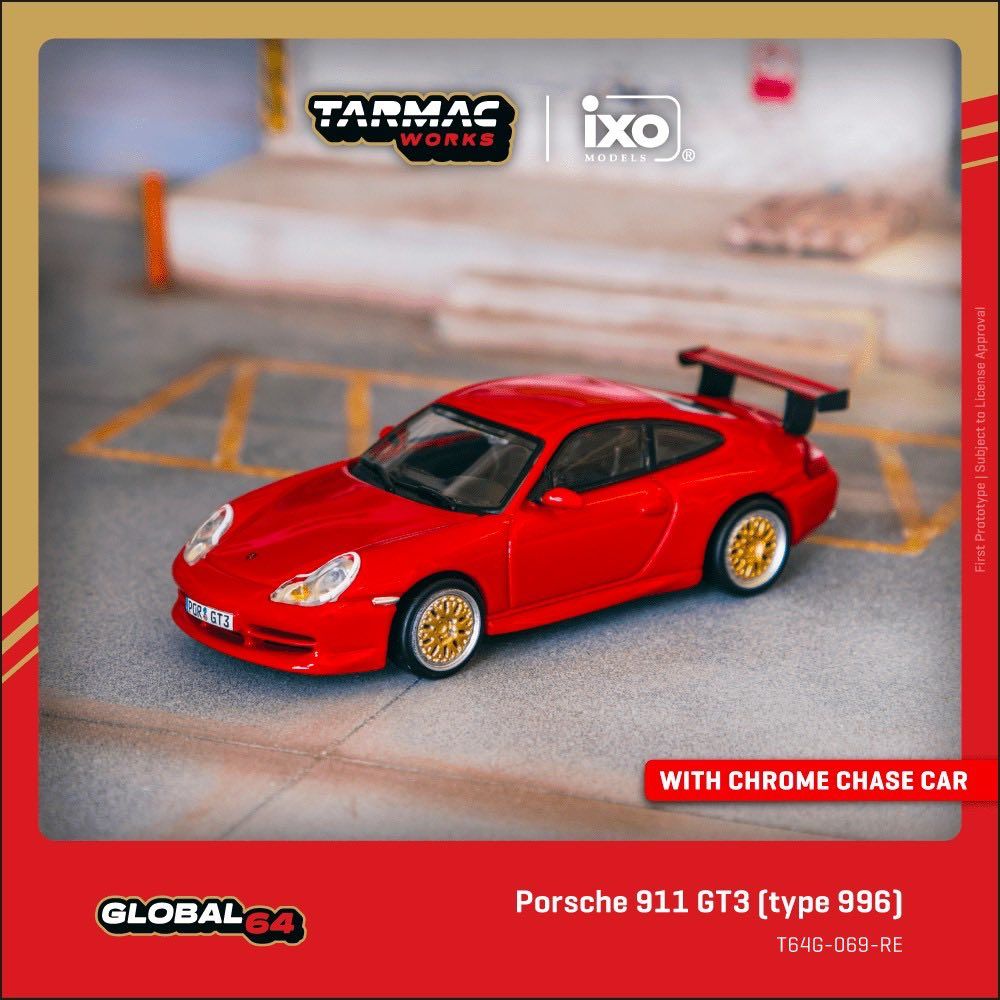 TARMAC WORKS 1/64 Porsche 911 GT3 （type 996） Red