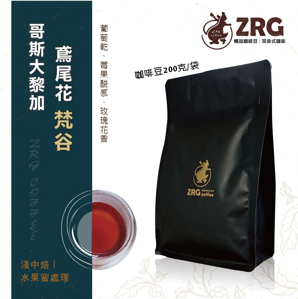 【ZRG咖啡】哥斯大黎加｜梵谷 鳶尾花｜水果蜜處理｜淺中焙 莊園精品 咖啡豆 （200g/包）