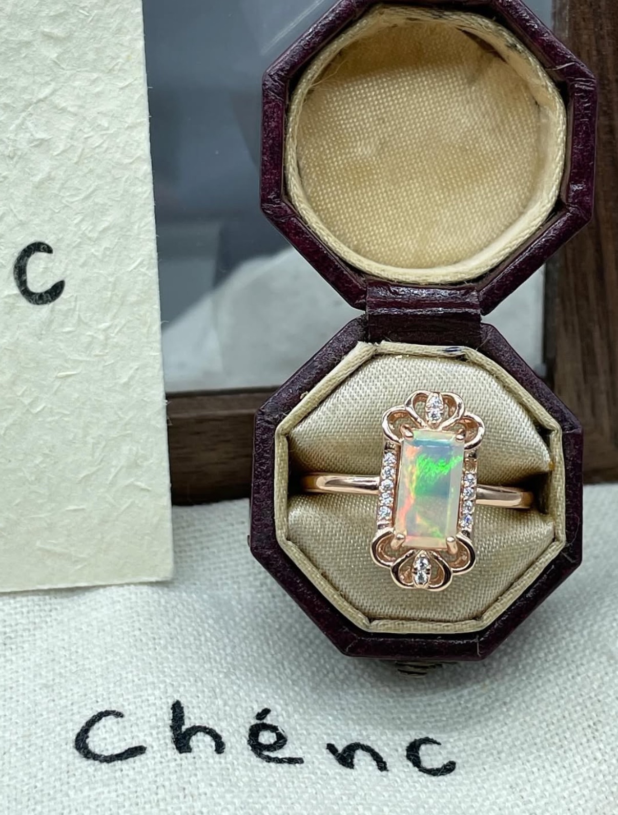 ⁂歐泊戒指/庫存老款，些微存放痕跡，超值特惠！