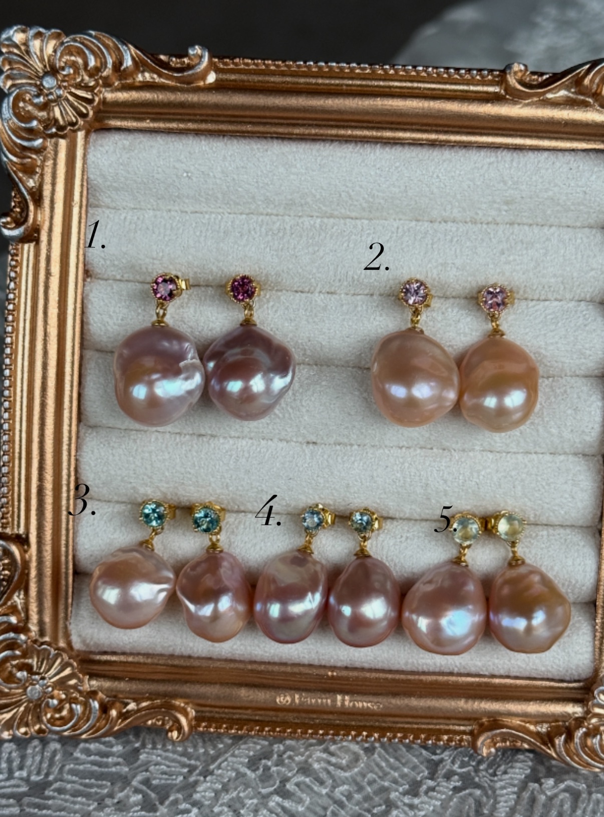 ⁂巴洛克珍珠 𝙭 天然石耳墜