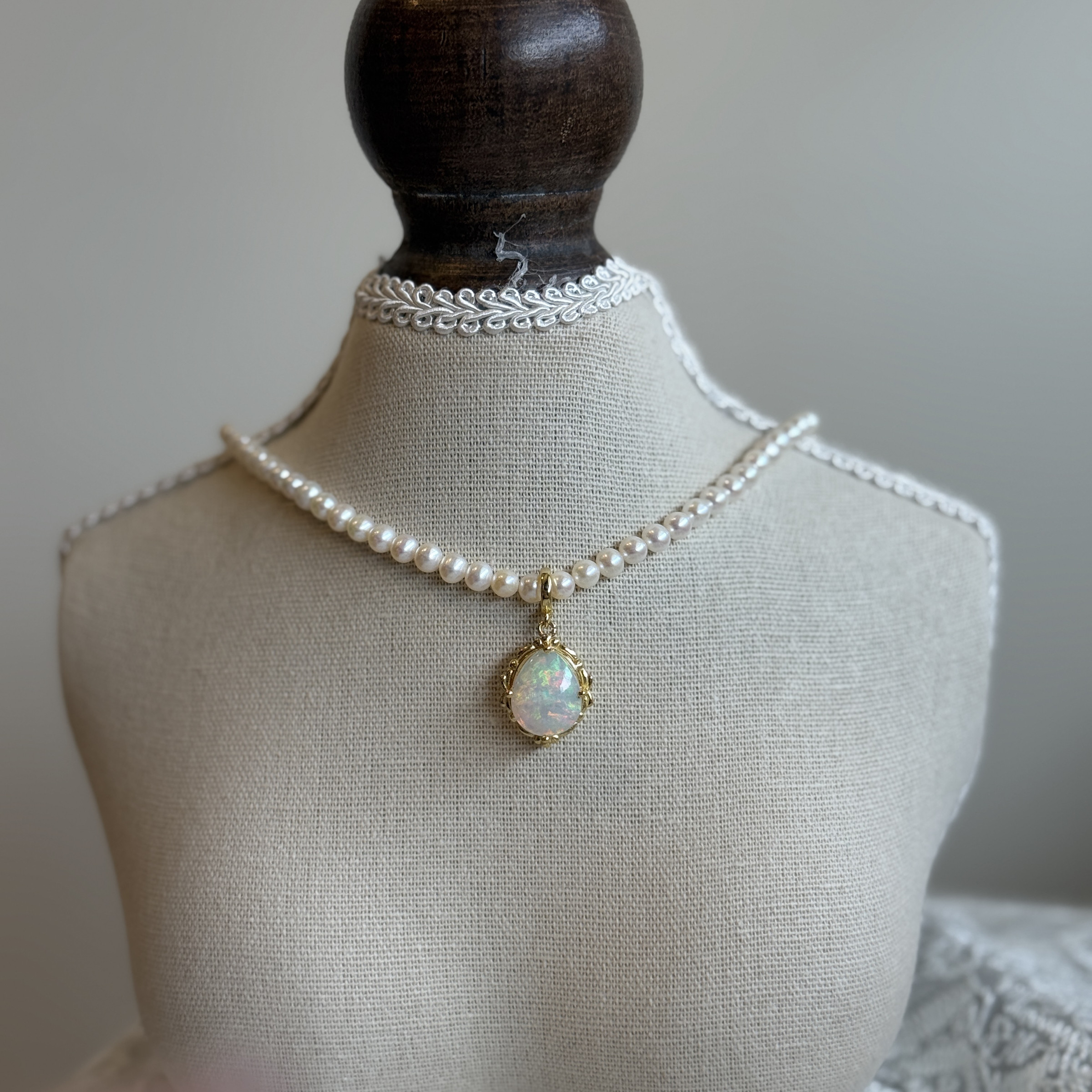 ⁂ 非洲歐泊 萬能釦頭吊墜