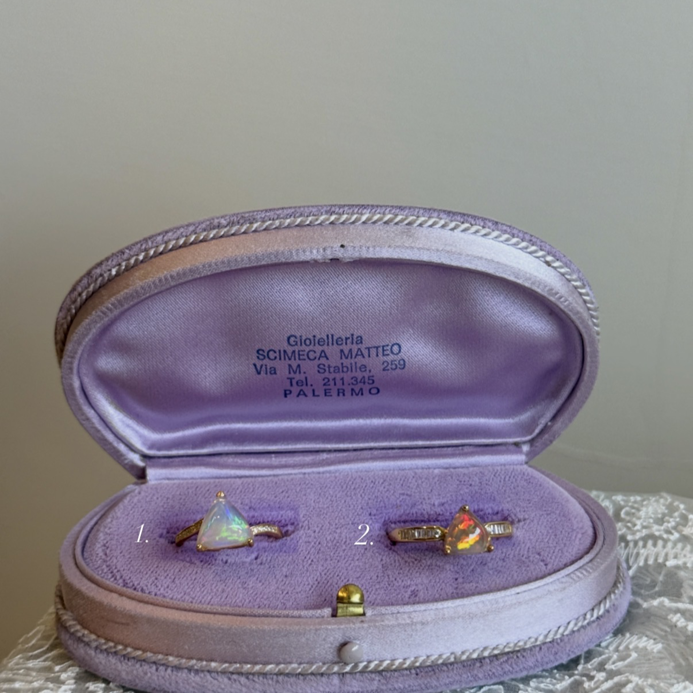 ⁂ 非洲歐泊 三角戒指