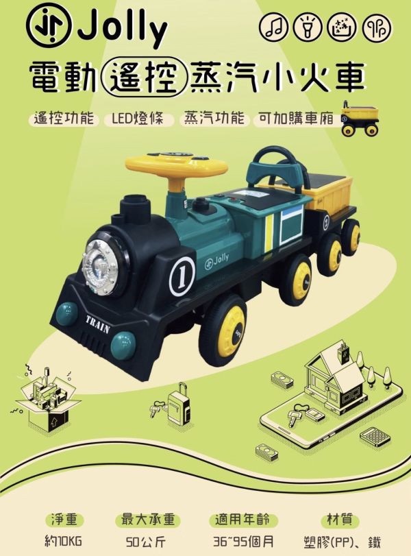 JOLLY升級版電動遙控蒸氣小火車